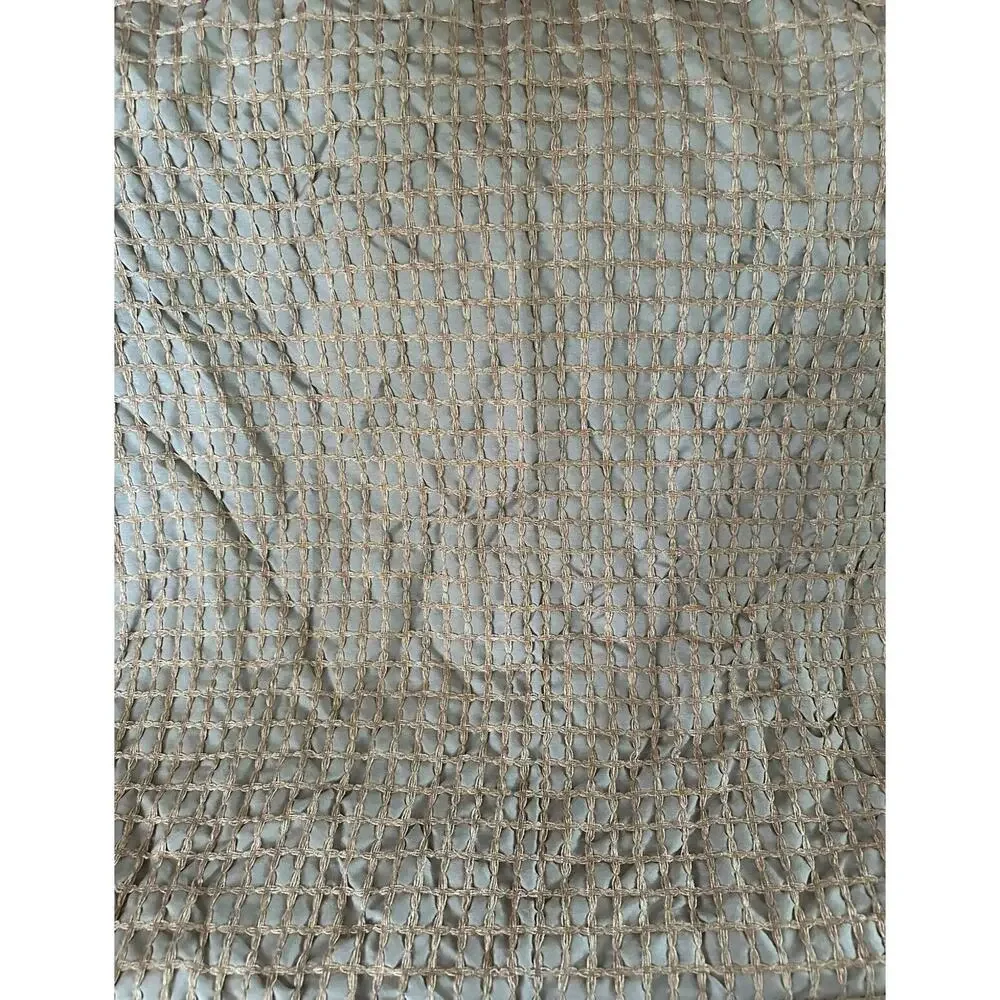 Pier 1 Imports Smoke Blue Jute Waffle Window Curtain Panel 46 X 83